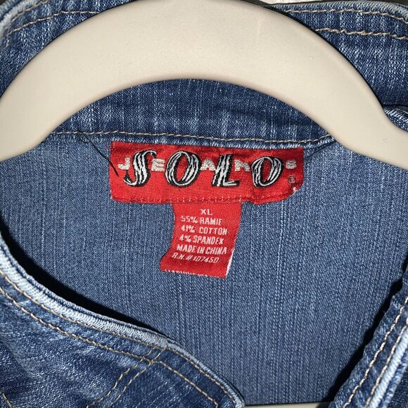 Solo Jeans Women’s Jean Jacket Size XL Blue - Picture 2 of 7